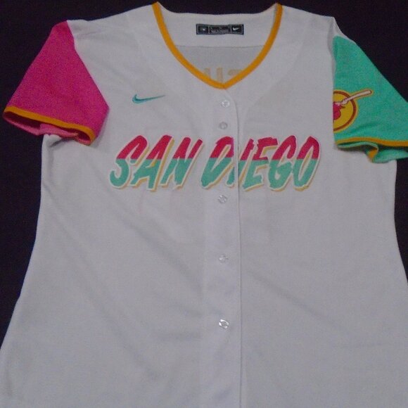 Nike San Diego Padres Manny Machado City Connect Baseball Jersey Womens Size XL - Picture 1 of 2
